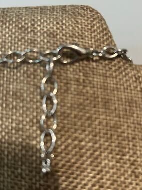 Dark Blue Faceted Bead Necklace Silver Tone Spacers Strand 20 Inch
